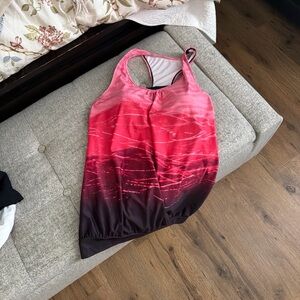 Pink to Black Ombre Athletic Tank swim tankini top
